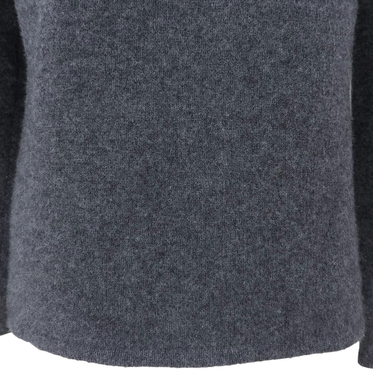 Logo Embroidered High Neck Sweater #M Gray
