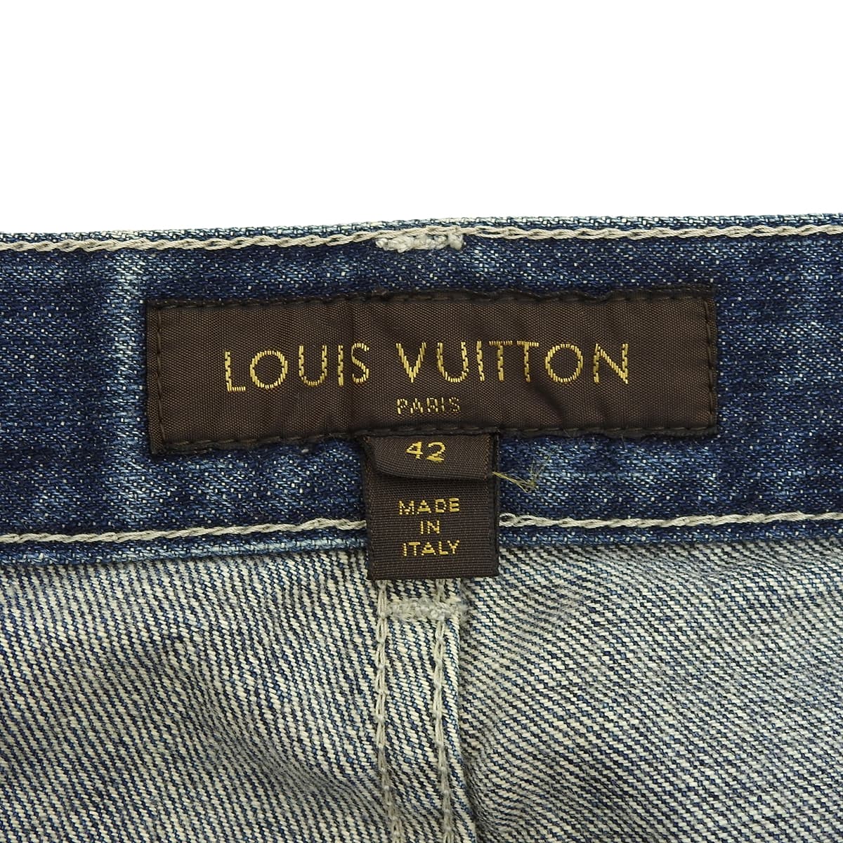 2005 Denim Logo Button Low-Rise Straight Jeans #42 Indigo