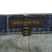 2005 Denim Logo Button Low-Rise Straight Jeans #42 Indigo