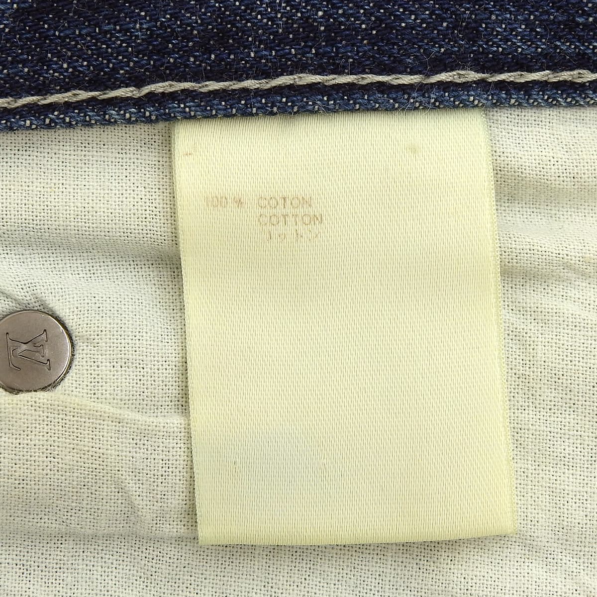 2005 Denim Logo Button Low-Rise Straight Jeans #42 Indigo