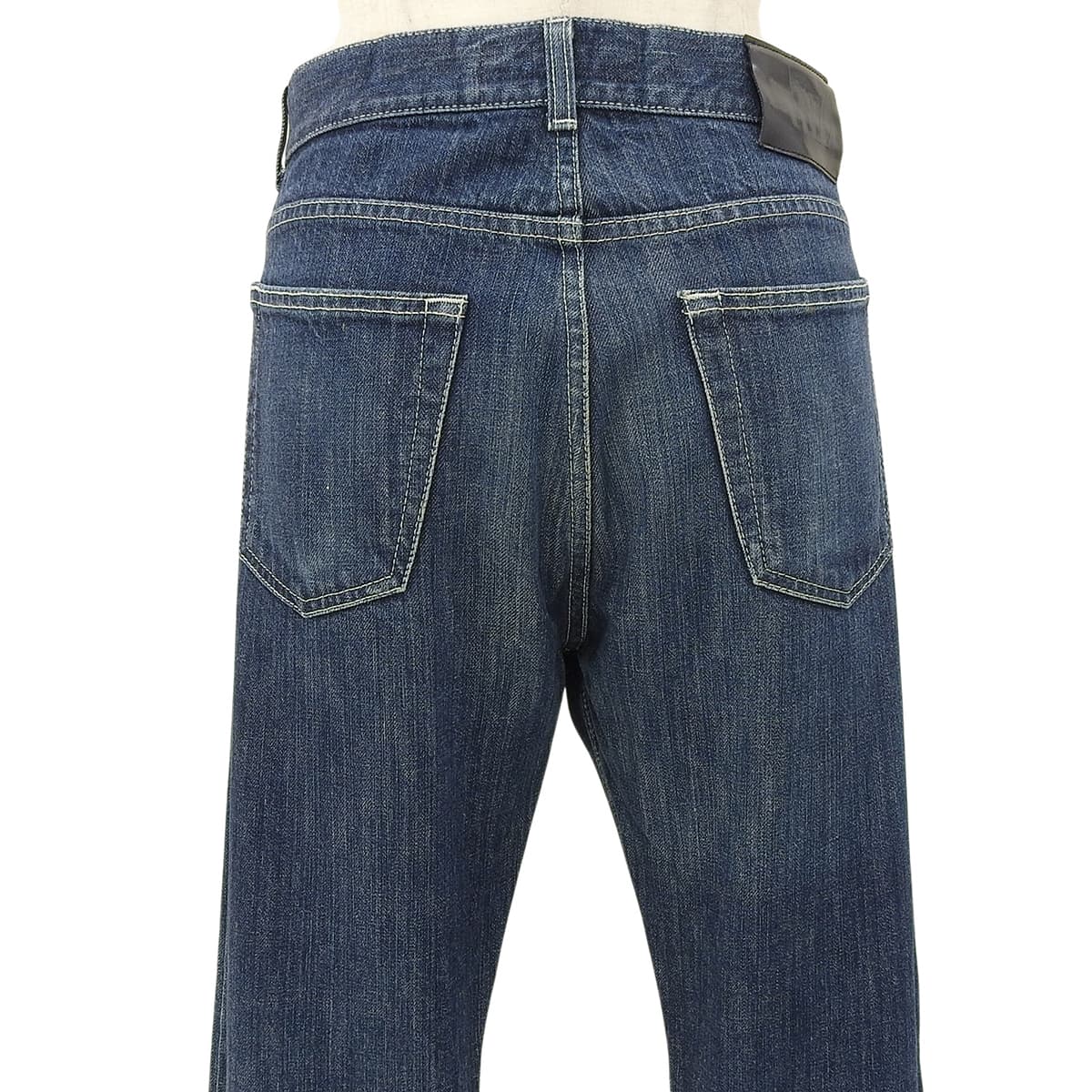 2005 Denim Logo Button Low-Rise Straight Jeans #42 Indigo