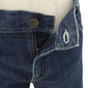 2005 Denim Logo Button Low-Rise Straight Jeans #42 Indigo