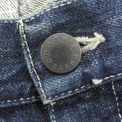 2005 Denim Logo Button Low-Rise Straight Jeans #42 Indigo