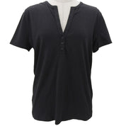 Logo Button Short Sleeve Shirt #L Black