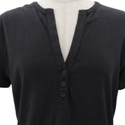 Logo Button Short Sleeve Shirt #L Black
