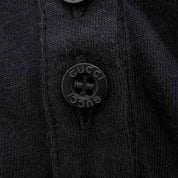 Logo Button Short Sleeve Shirt #L Black