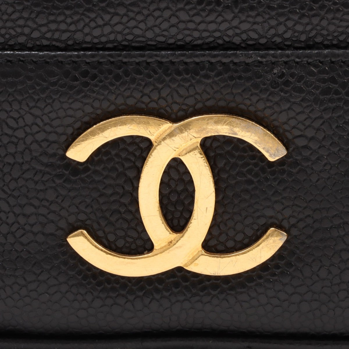 Circa 1992 Caviar Skin 6CC Logo Stitch Drawstring Shoulder Bag Black