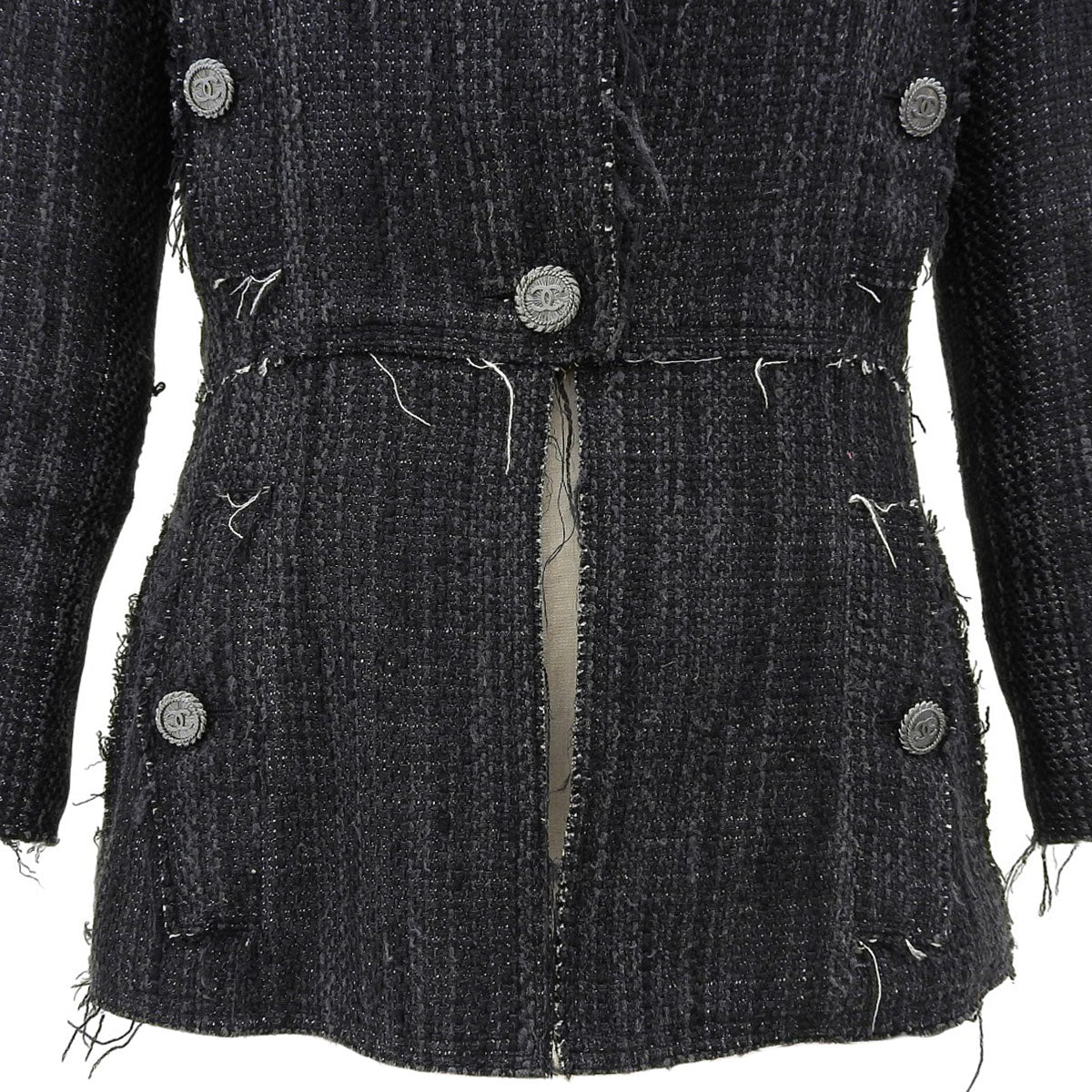 2007 Tweed CC Mark Button Jacket #38 Black
