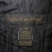 Faux Leather Combination Logo Button Coat #36 Brown