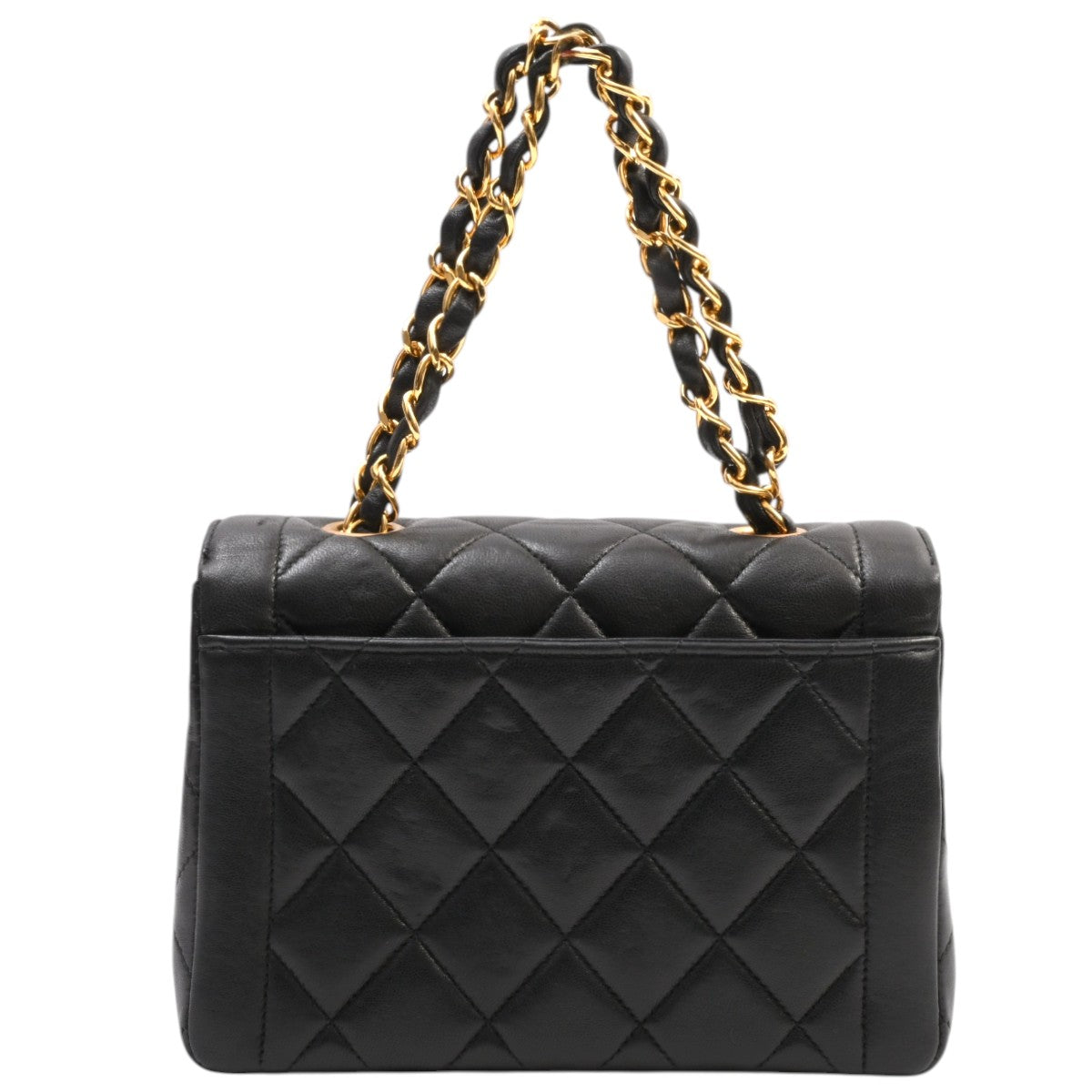 Circa 1995 Matelassé Stitched CC Turn-Lock Chain Handbag Mini Black