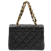 Circa 1995 Matelassé Stitched CC Turn-Lock Chain Handbag Mini Black