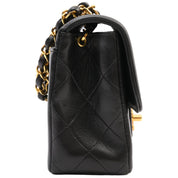 Circa 1995 Matelassé Stitched CC Turn-Lock Chain Handbag Mini Black