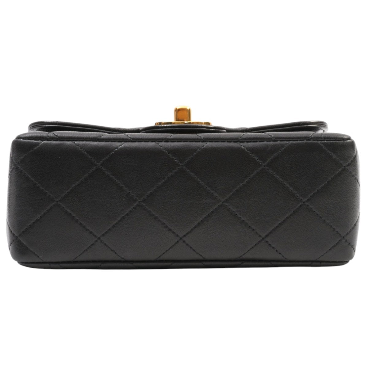 Circa 1995 Matelassé Stitched CC Turn-Lock Chain Handbag Mini Black