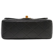 Circa 1995 Matelassé Stitched CC Turn-Lock Chain Handbag Mini Black