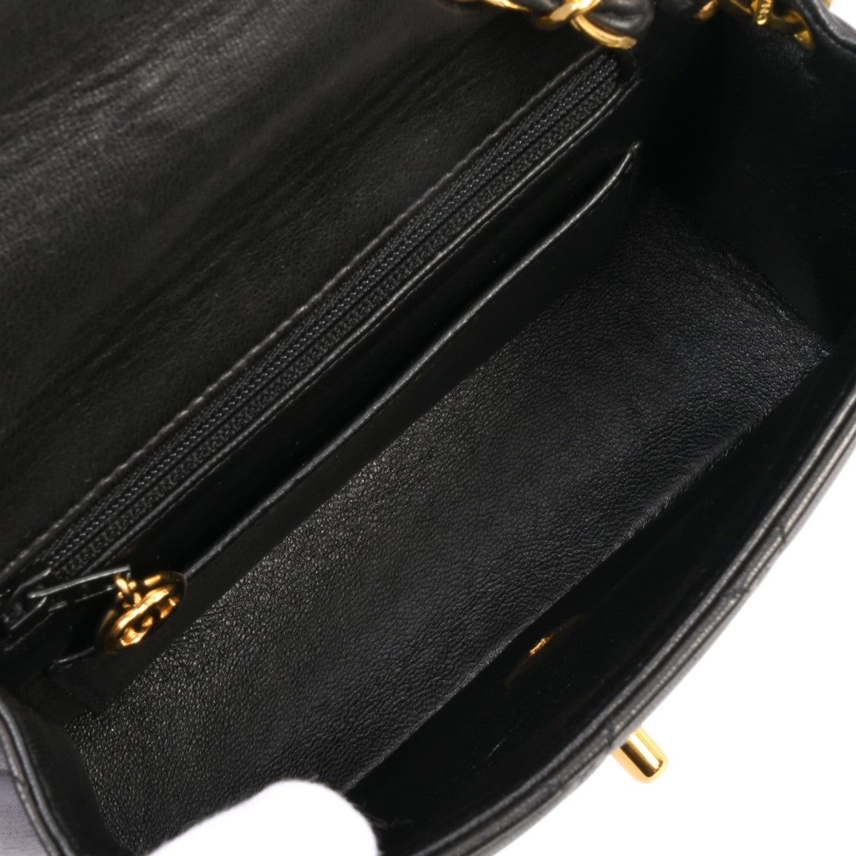 Circa 1995 Matelassé Stitched CC Turn-Lock Chain Handbag Mini Black