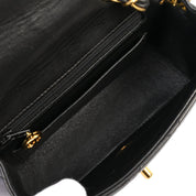 Circa 1995 Matelassé Stitched CC Turn-Lock Chain Handbag Mini Black