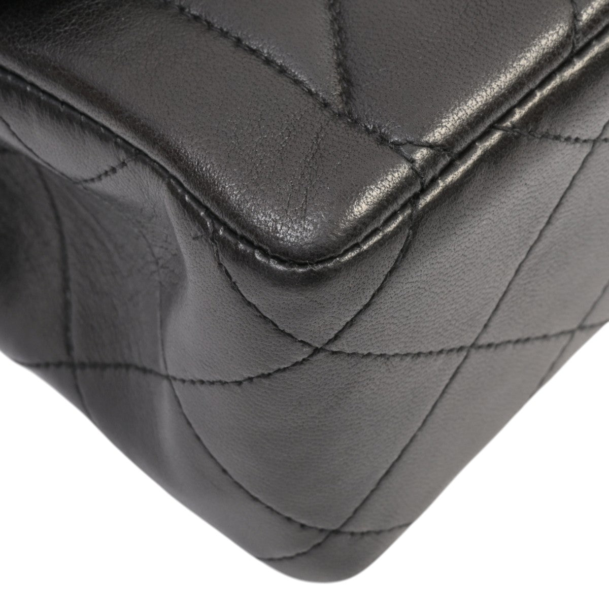 Circa 1995 Matelassé Stitched CC Turn-Lock Chain Handbag Mini Black