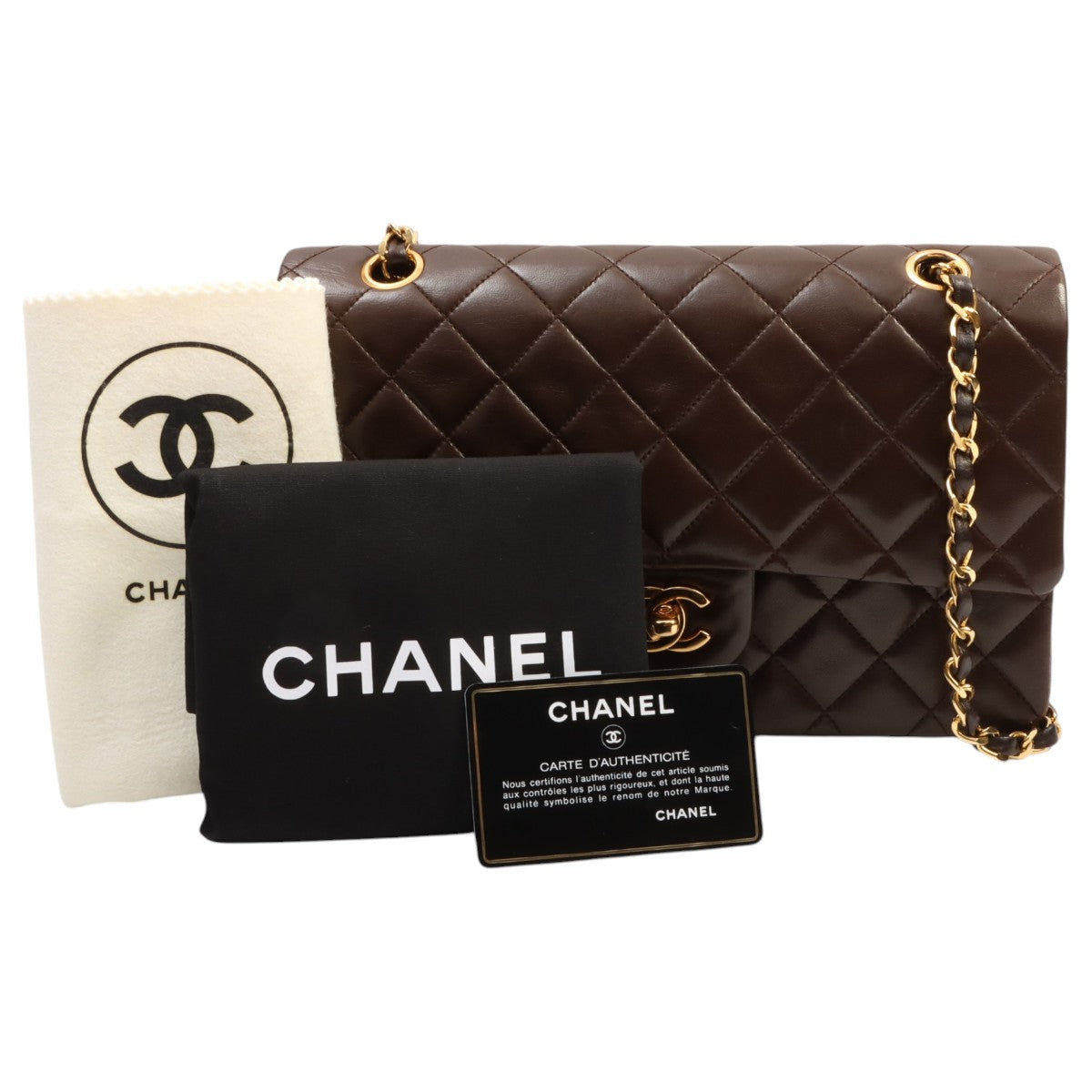 Classic Flap Chain Bag 25cm (circa 1985-1990), Brown
