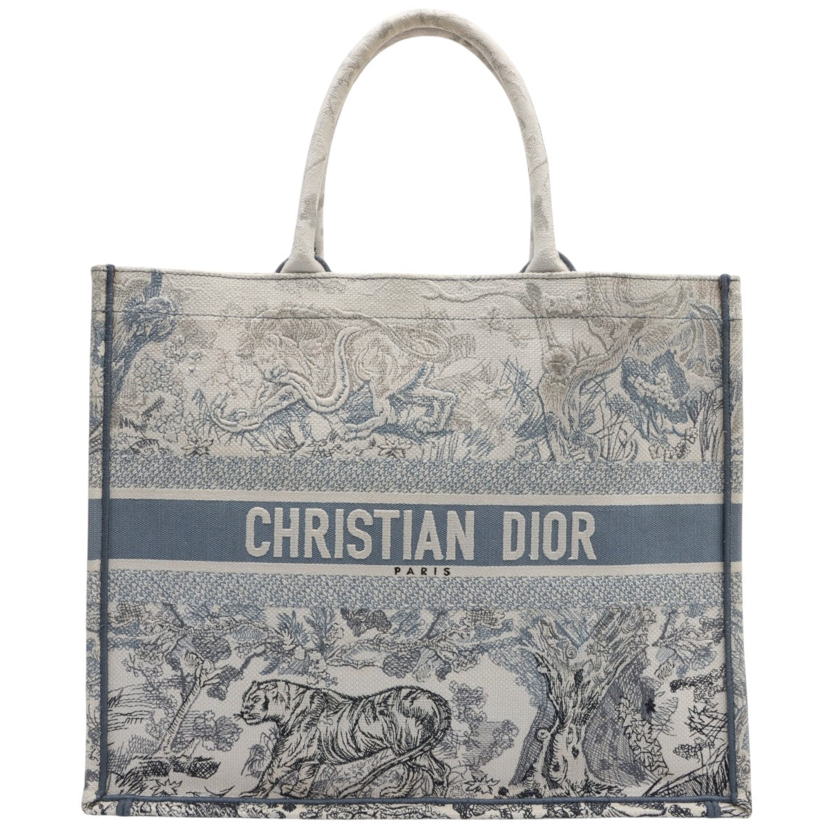 Toile de Jouy Book Tote Large Light Blue/White