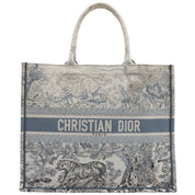 Toile de Jouy Book Tote Large Light Blue/White