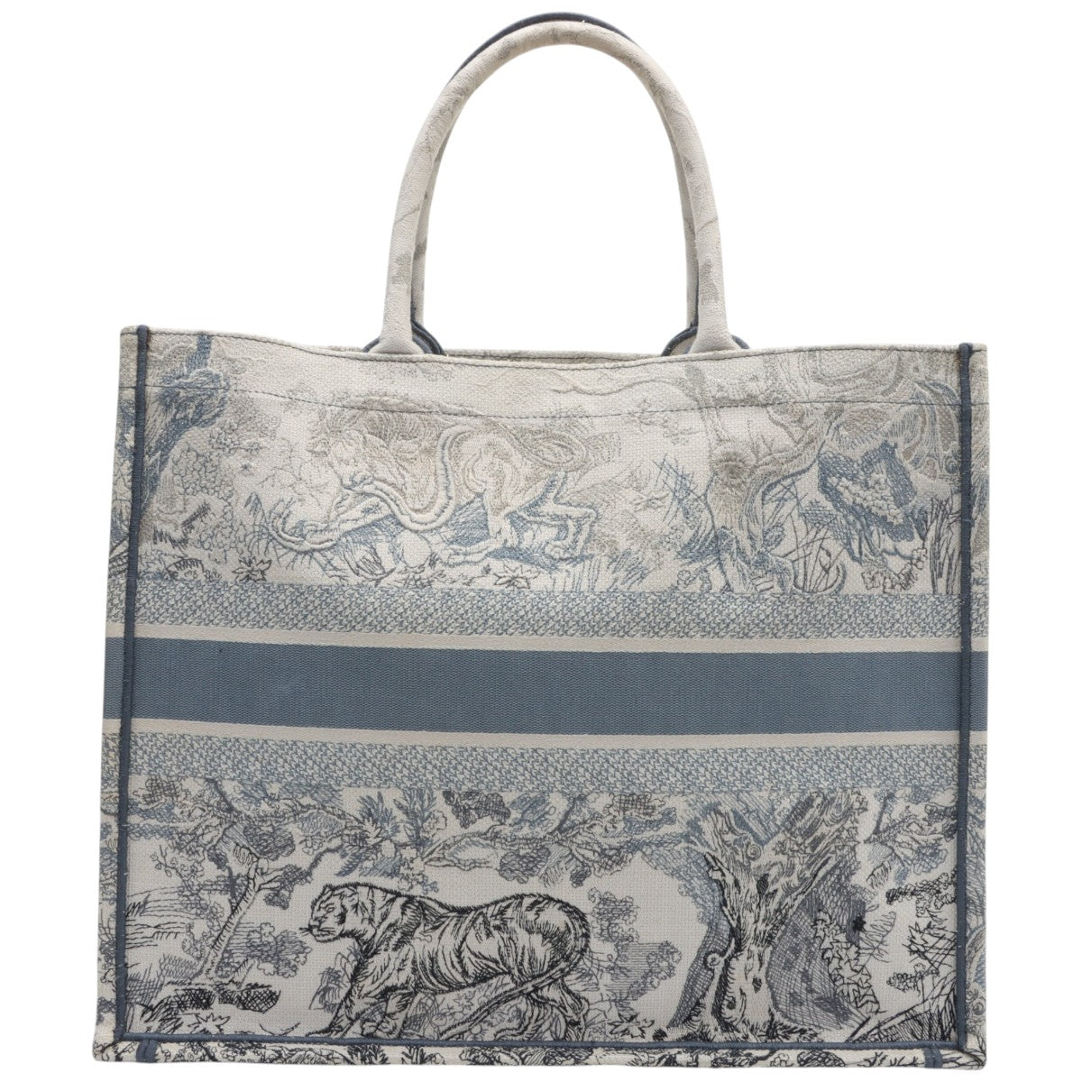 Toile de Jouy Book Tote Large Light Blue/White