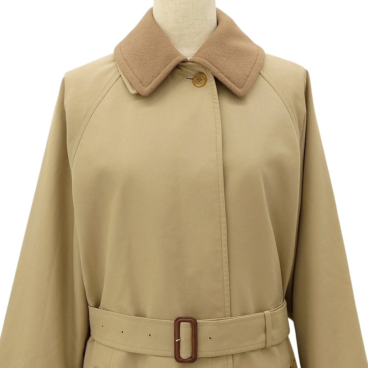 Check-lined Balmacaan Coat #7 Beige