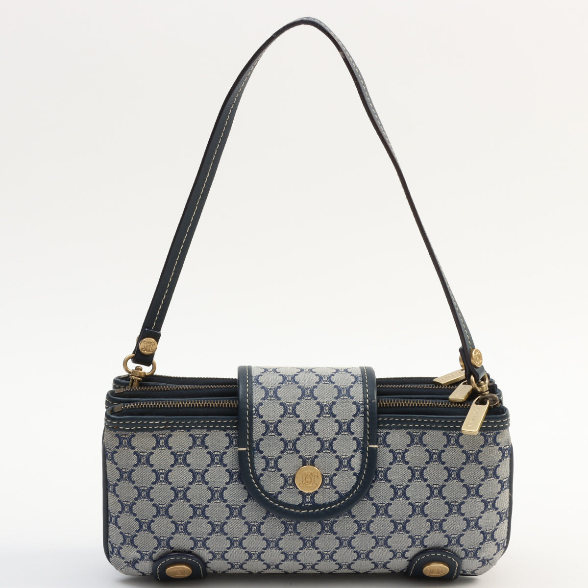 Macadam Pattern Mini Handbag, Navy