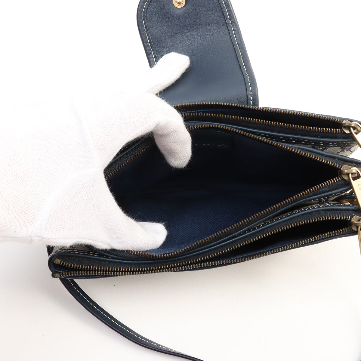 Macadam Pattern Mini Handbag, Navy