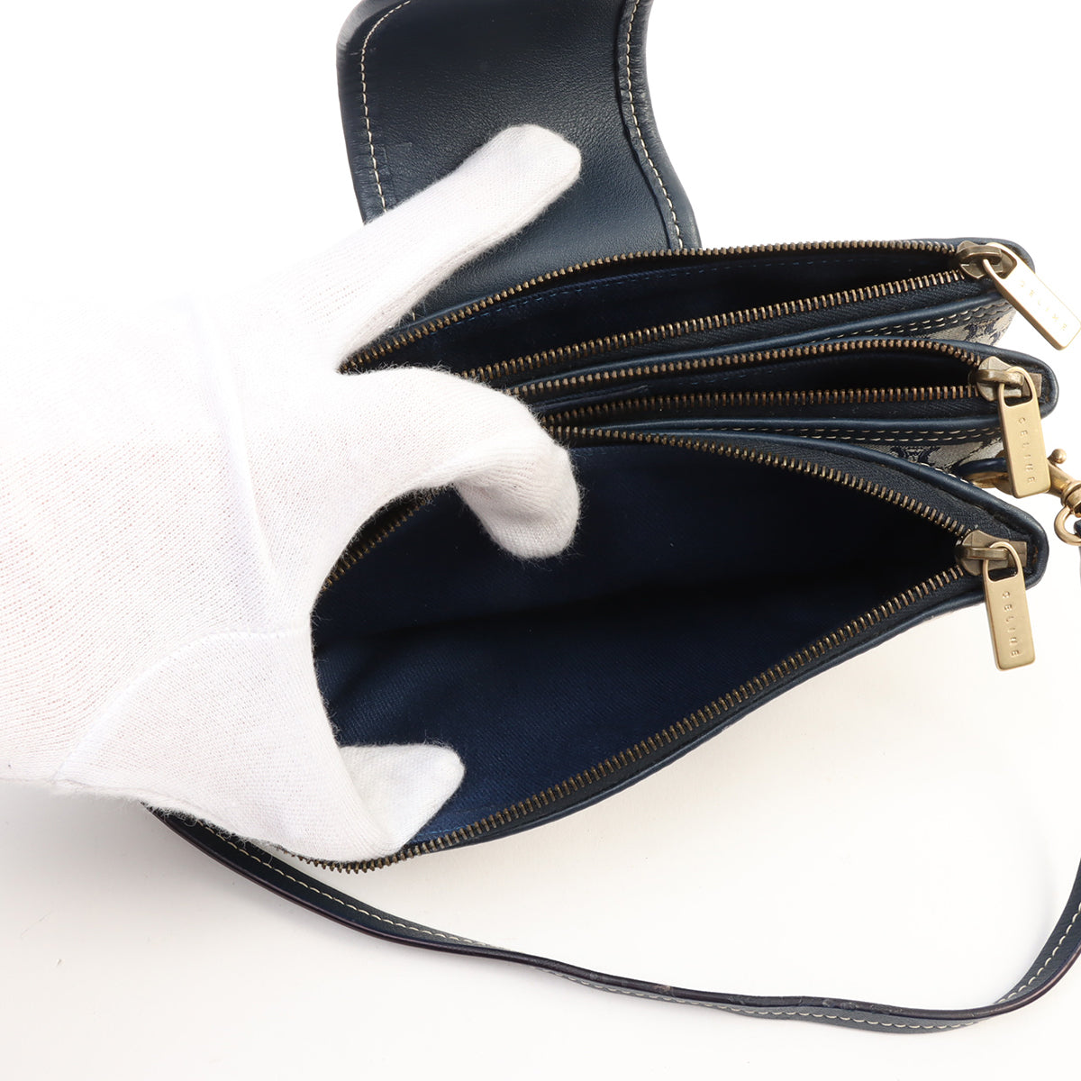 Macadam Pattern Mini Handbag, Navy