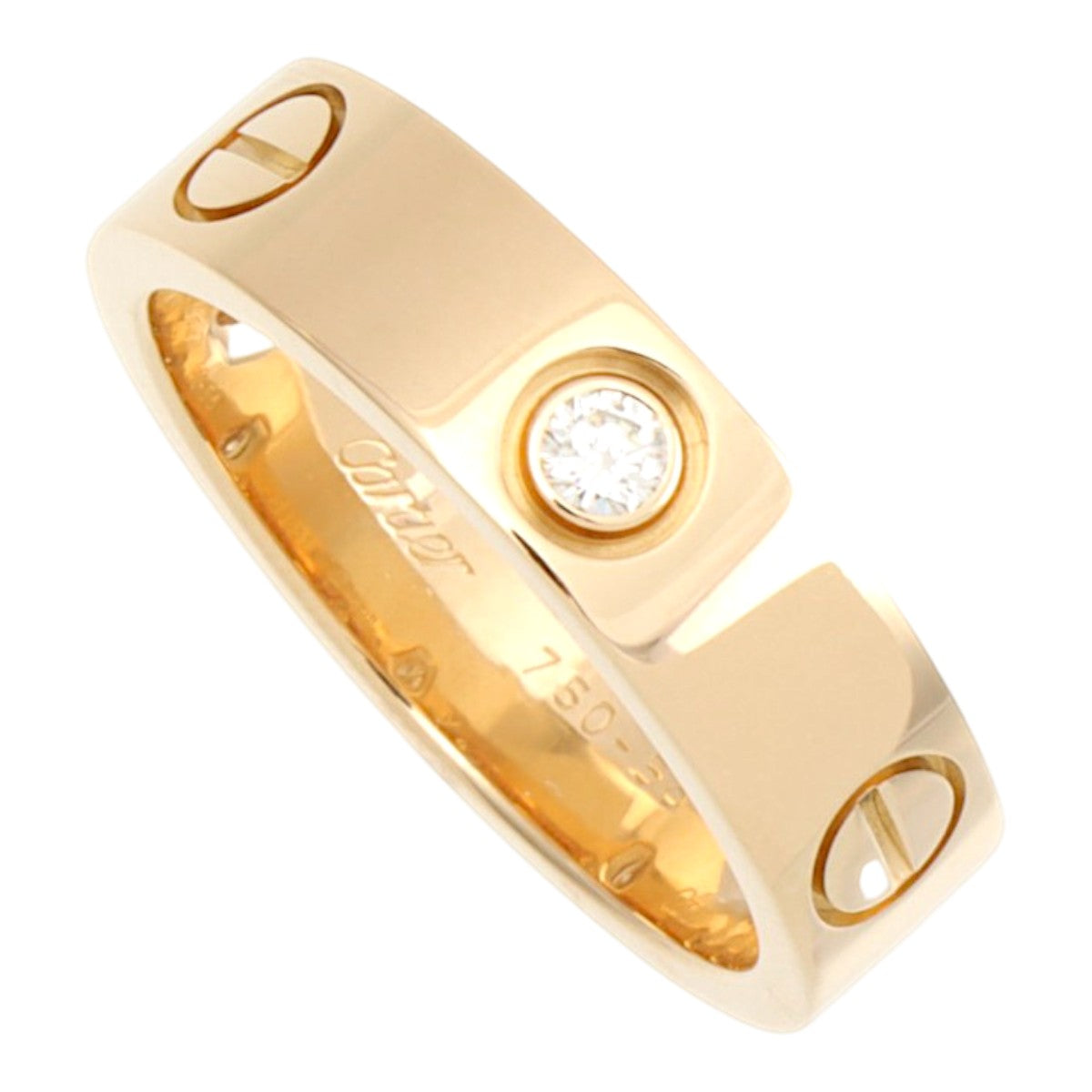 18K Diamond Love Ring #56 Yellow Gold
