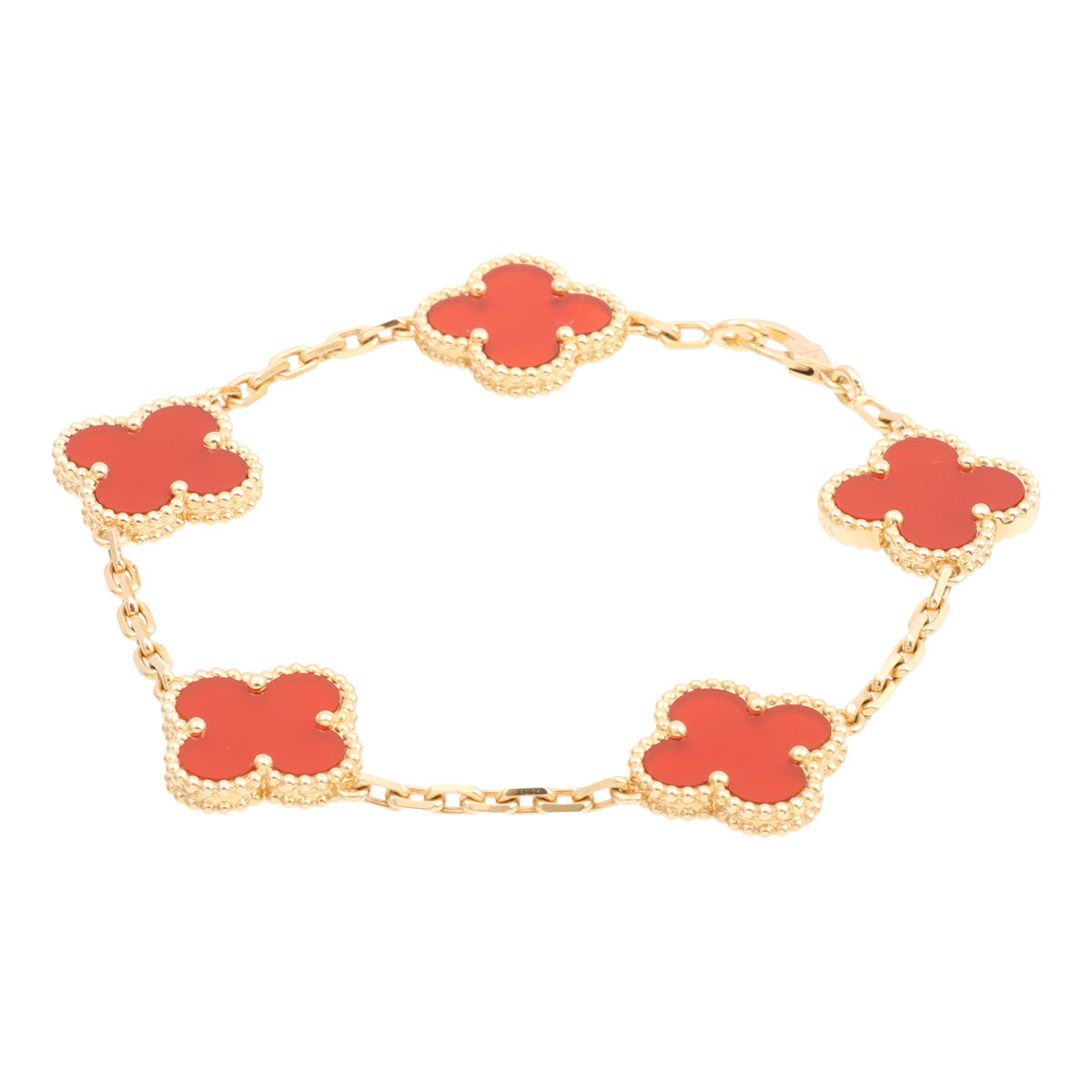 18K Vintage Alhambra Bracelet Yellow Gold/Red