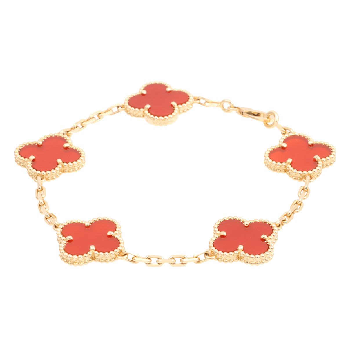 18K Vintage Alhambra Bracelet Yellow Gold/Red