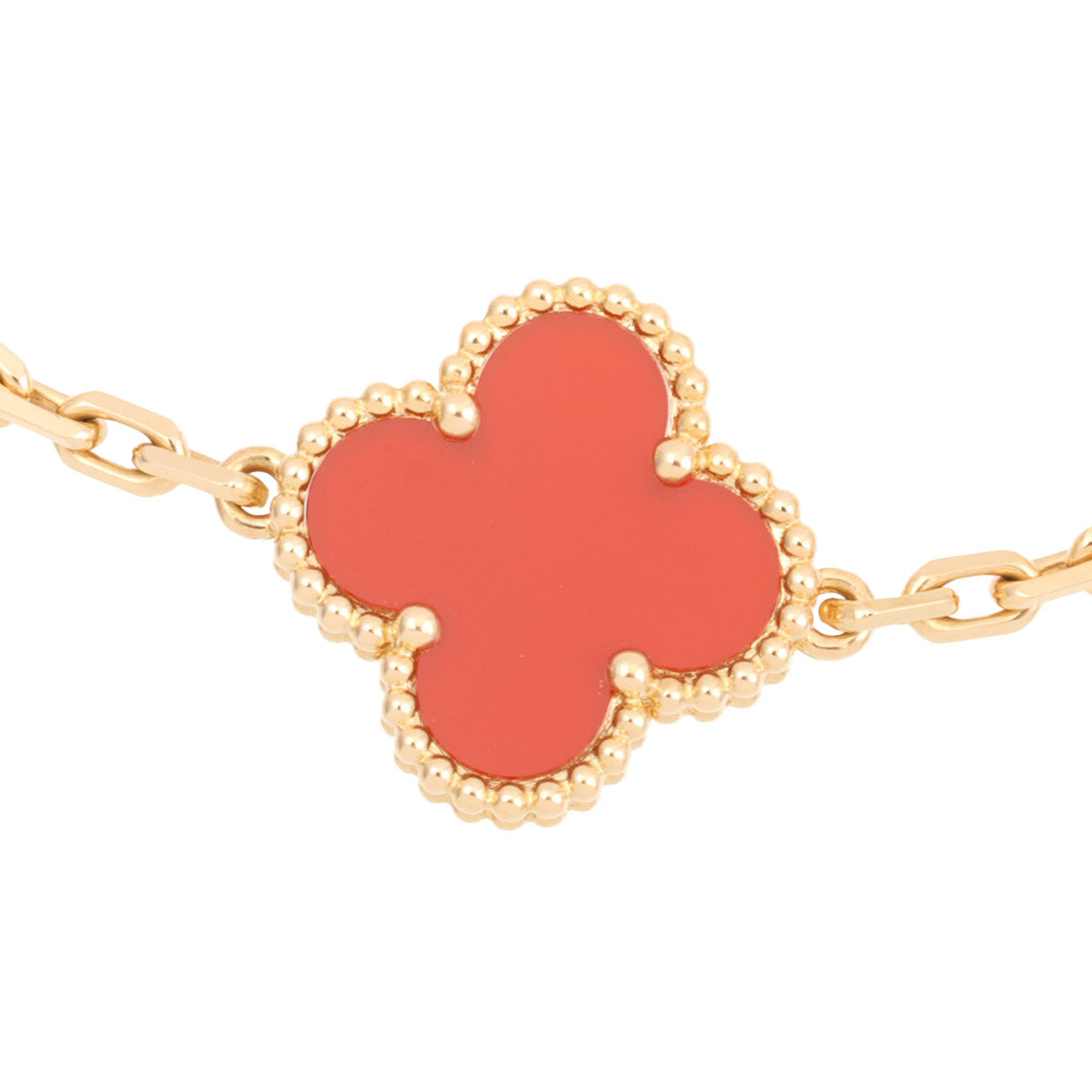 18K Vintage Alhambra Bracelet Yellow Gold/Red
