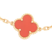 18K Vintage Alhambra Bracelet Yellow Gold/Red