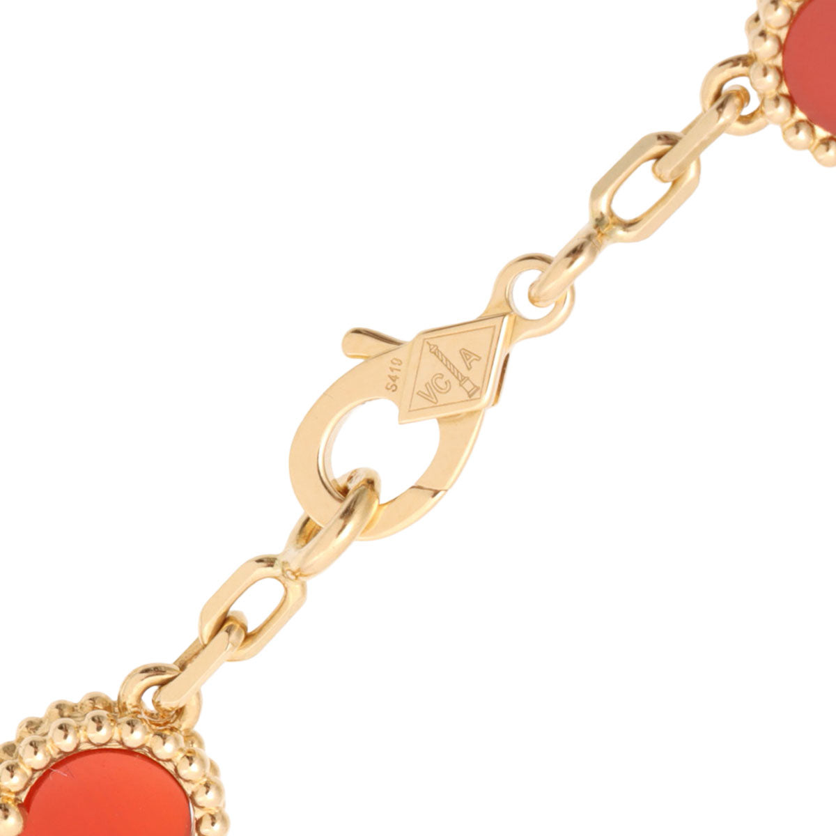 18K Vintage Alhambra Bracelet Yellow Gold/Red