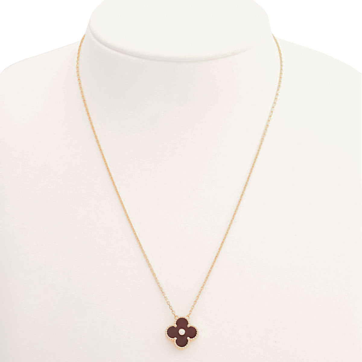 2017 Holiday Limited Edition 18K Bull's-eye Vintage Alhambra Necklace Pink Gold/Brown