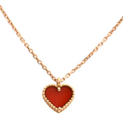 18K Sweet Alhambra Heart Necklace Yellow Gold