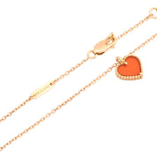 18K Sweet Alhambra Heart Necklace Yellow Gold