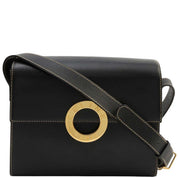 サークルロゴプレートショルダーバッグ ブラック