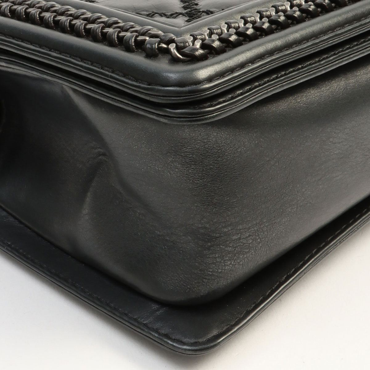 Matelassé Stitch Boy Chanel 2-way Bag, Black, circa 2015