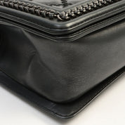 Matelassé Stitch Boy Chanel 2-way Bag, Black, circa 2015