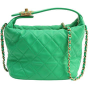 Circa 2020 Matelassé Stitch CC Turn-Lock 2-Way Bag Green