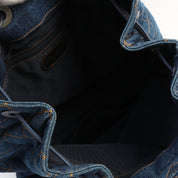 1997年頃製 デニムマトラッセステッチブラウンマーブルハンドルバッグ ブルー