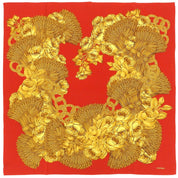 Chain Camellia Pattern Scarf Red