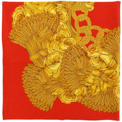Chain Camellia Pattern Scarf Red