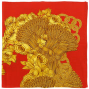 Chain Camellia Pattern Scarf Red