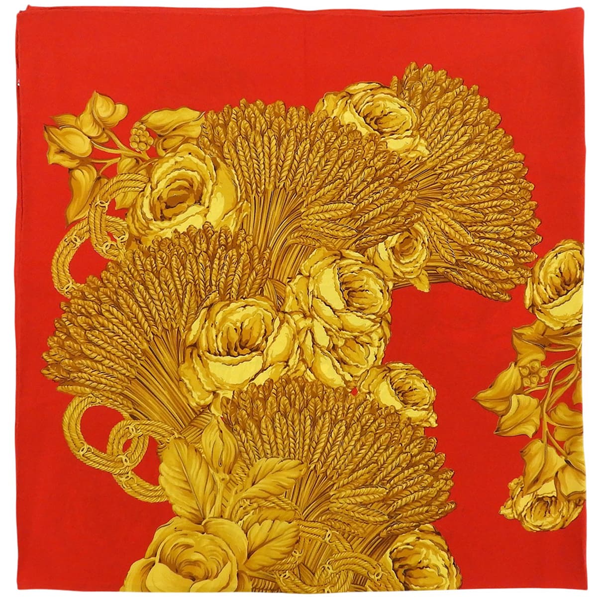 Chain Camellia Pattern Scarf Red