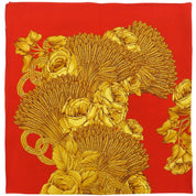 Chain Camellia Pattern Scarf Red
