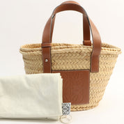 Raffia Anagram Basket Handbag Brown