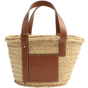 Raffia Anagram Basket Handbag Brown